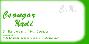 csongor madi business card